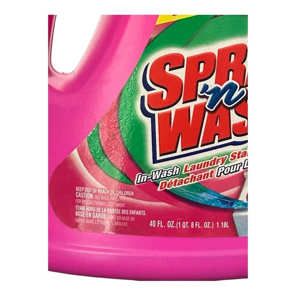 Spray N Wash In Wash Stain Remover PINK BOTTLE 40 Fl Oz NOS Scented Discontinued - Picture 2 of 6